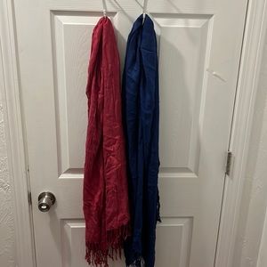 Red and navy scarves